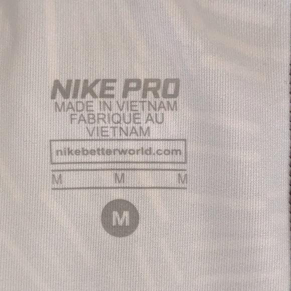Nike Pro 3/4 Leggings | Size Medium | Color Gray & White - Picture 3 of 10